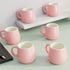 Pink Ceramic Ovule Shape Cups Set of 6 (Set of 6) - The Earth Store - Cup Sets