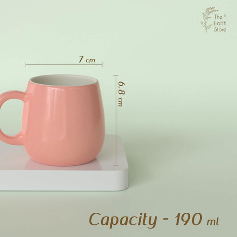 Pink Ceramic Ovule Shape Cups Set of 6 (Set of 6) - The Earth Store - Cup Sets