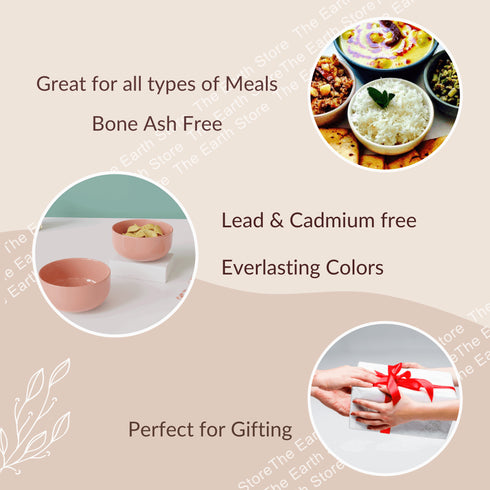 Pink Marble Ceramic Bowl Set Of 2 - The Earth Store - Bowl