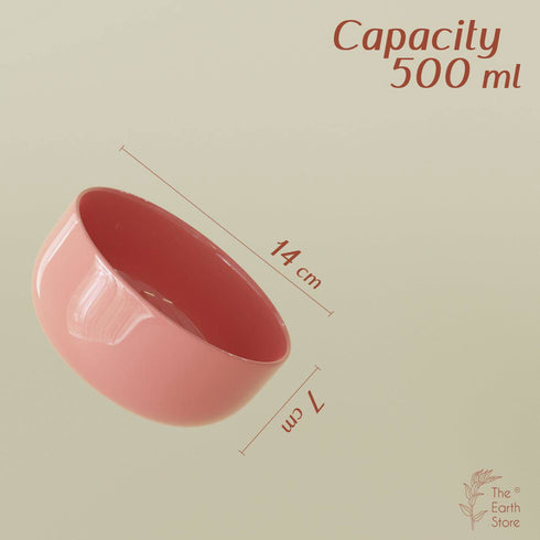 Pink Marble Ceramic Bowl Set Of 4 - The Earth Store - Bowl