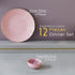Pink Marble Ceramic Dinner Set - 12 pieces ( 6 Plates + 6 Bowls ) - The Earth Store - Dinnerware