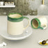 Pottery Dual Tone White and Green Coffee Mug (Set of 4) - The Earth Store - Mug Set