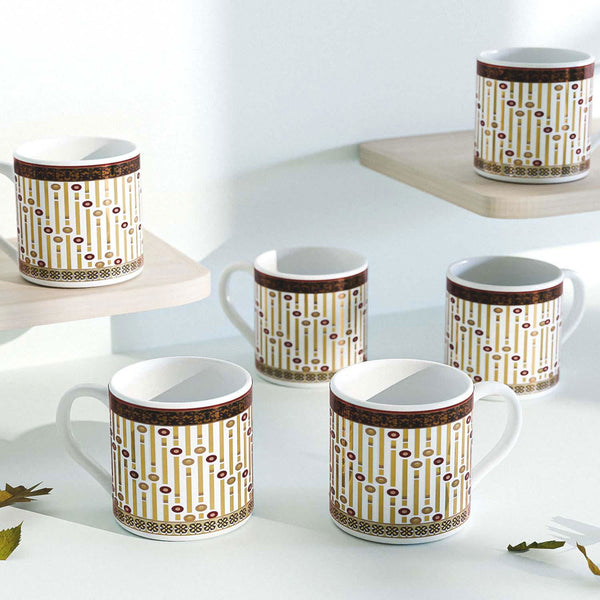 Golden Bamboo Tea Cup Set Of 6 - The Earth Store - Tea Cups