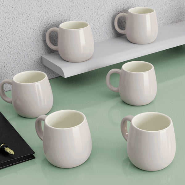 Set Of 6 Solid Ovule Lavender Tea Cup - The Earth Store - Tea Cups