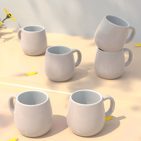 Set Of 6 Solid Ovule Lavender Tea Cup - The Earth Store - Tea Cups