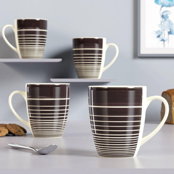 Ring Brown Coffee Mug Set of 4 - The Earth Store - Mug Set