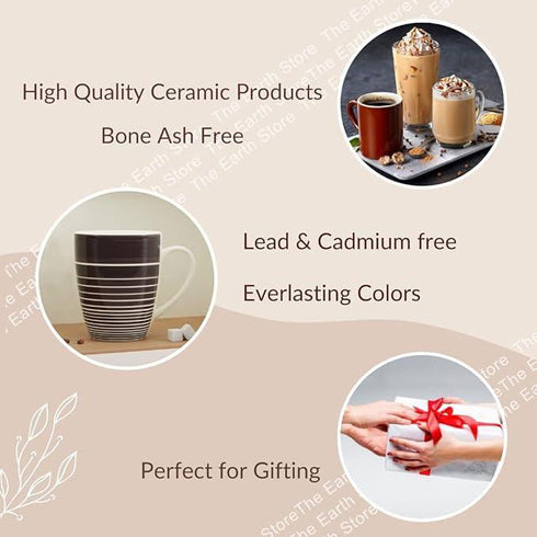 Ring Brown Coffee Mug Set of 4 - The Earth Store - Mug Set