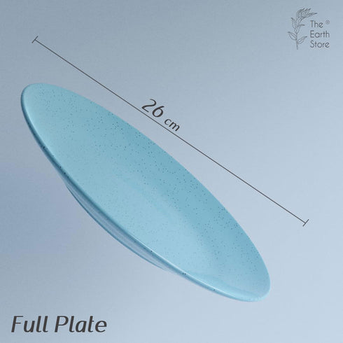 Sky Blue Marble Ceramic Set of 4 Dinner Plates - The Earth Store - Dinnerware