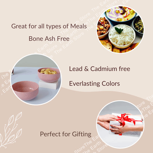 Solid Pink Ceramic Bowl Set Of 2 - The Earth Store - Bowl