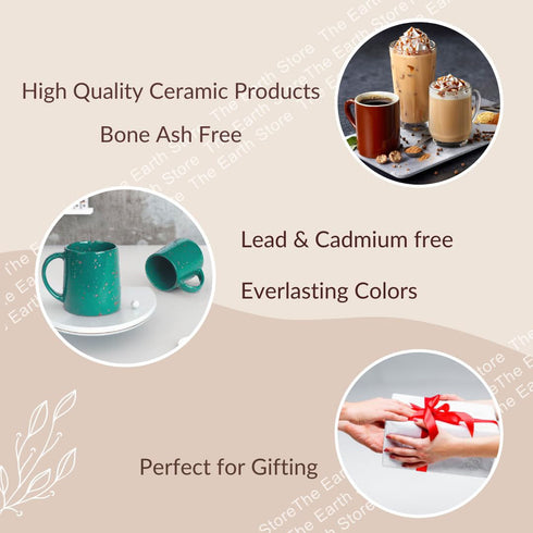Speckle Ceramic Coffee Mug - Green (Set of 6) - The Earth Store - Mug Set