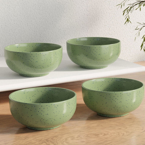 Spiral Green Ceramic Bowl Set Of 4 - The Earth Store - Bowl