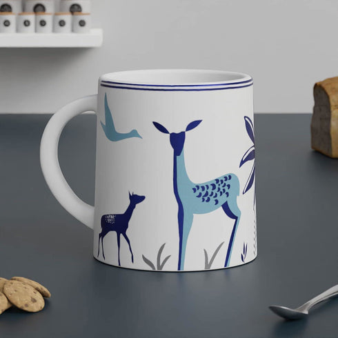 Stag Blue Coffee Mug (Set of 2) - The Earth Store - Mugs