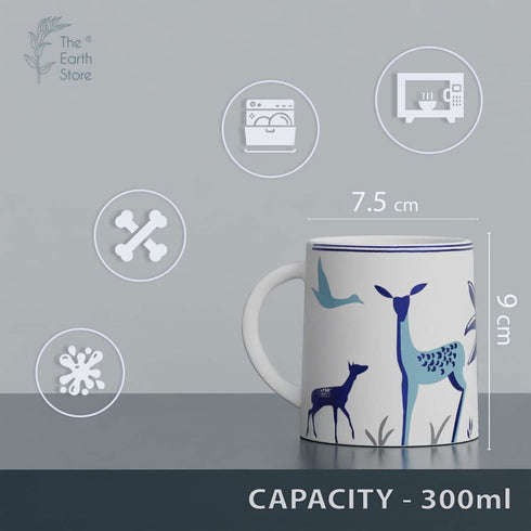 Stag Blue Coffee Mug (Set of 2) - The Earth Store - Mugs