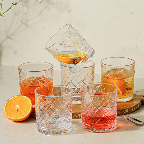 Starburst Transparent Whisky Glass Set of 6 220ML
