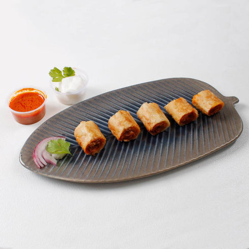 Studio Pottery Blue Leaf Platter - The Earth Store - platter & dip