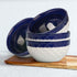 Studio Pottery Dual Tone White Blue Ceramic Snack Bowls Set of 4 - The Earth Store - Bowl