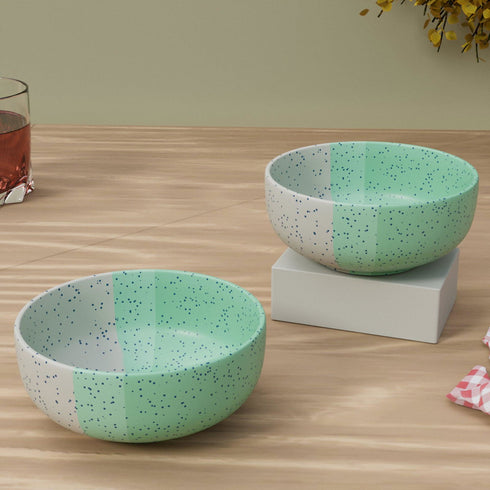 TT Green Ceramic Bowl Set Of 2 - The Earth Store - Bowl