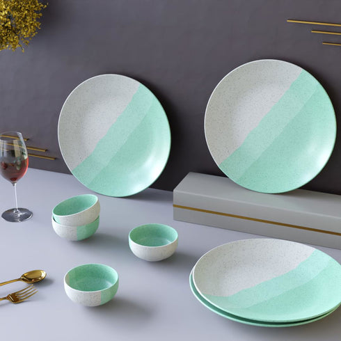 TT Green Matte Ceramic Dinner Set - 8 pieces - The Earth Store - Dinnerware