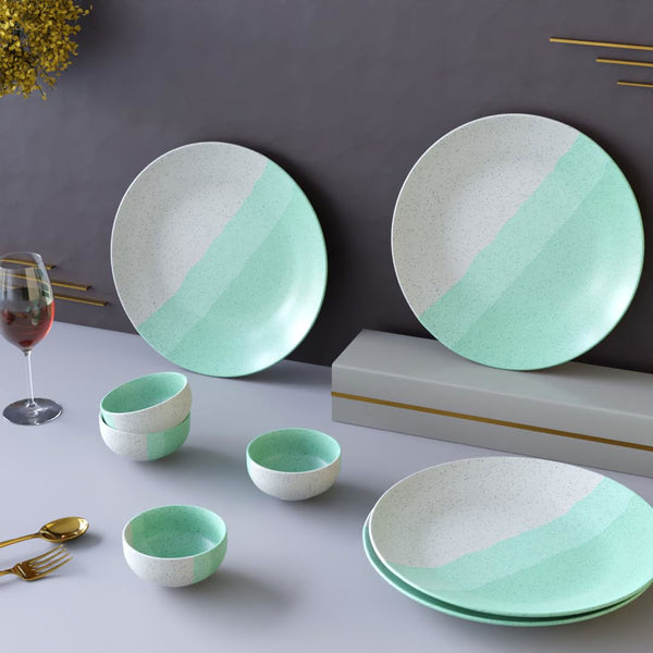 TT Green Matte Ceramic Dinner Set - 8 pieces - The Earth Store - Dinnerware