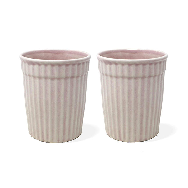Ceramic Microwave Safe Pink Frontier Tumbler Milk/Coffee/Tea Mug (Set of 2, 320 ml) - The Earth Store - Mugs