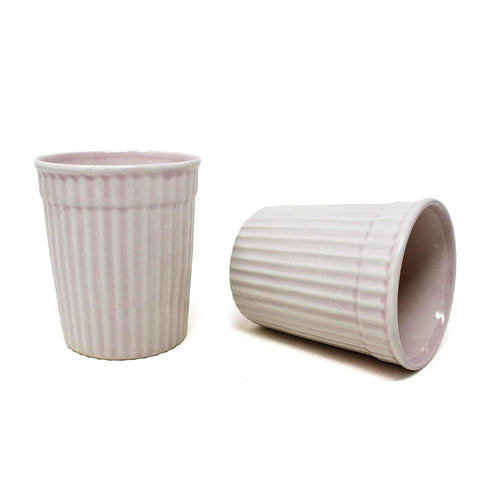 Ceramic Microwave Safe Pink Frontier Tumbler Milk/Coffee/Tea Mug (Set of 2, 320 ml) - The Earth Store - Mugs