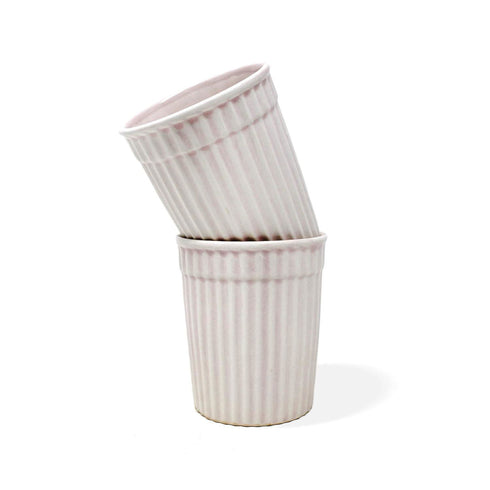 Ceramic Microwave Safe Pink Frontier Tumbler Milk/Coffee/Tea Mug (Set of 2, 320 ml) - The Earth Store - Mugs