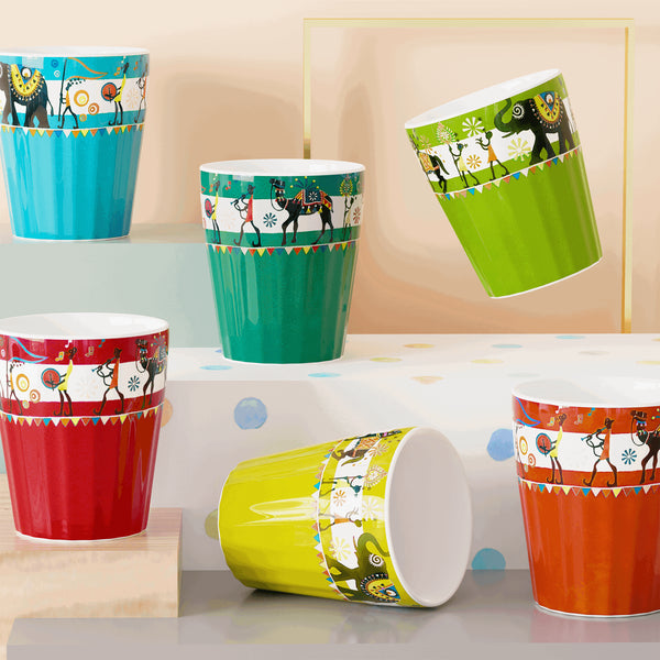 Tribal Art Tea Glasses (Set of 6) - The Earth Store - Tea Glasses