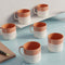 Tritone Brown Fringe Tea Cups Set of 6 - The Earth Store - Cup Sets