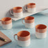 Tritone Brown Fringe Tea Cups Set of 6 - The Earth Store - Cup Sets
