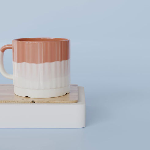 Tritone Brown Fringe Tea Cups Set of 6 - The Earth Store - Cup Sets