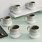 Tritone Brown Grey Ovule Shape Tea Cups Set of 6 - The Earth Store - Cup Sets