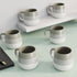 Tritone Brown Grey Ovule Shape Tea Cups Set of 6 - The Earth Store - Cup Sets