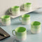 Tritone Green Fringe Tea Cups Set of 6 - The Earth Store - Cup Sets