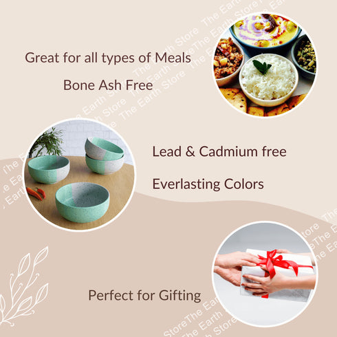 Tritone Green Matte 150ml Ceramic Bowl Set Of 4 - The Earth Store - Bowl