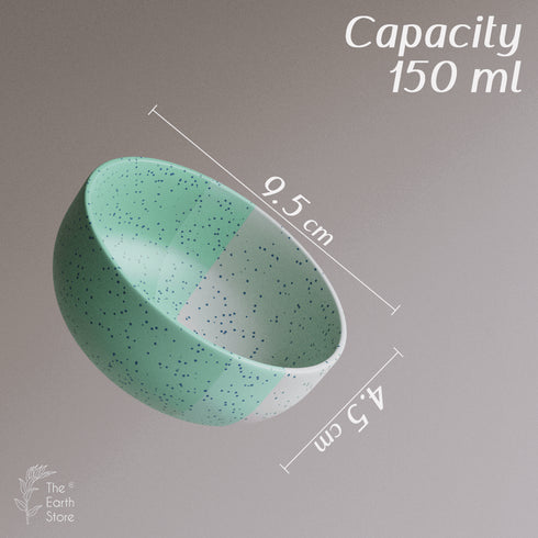 Tritone Green Matte 150ml Ceramic Bowl Set Of 6 - The Earth Store - Bowl