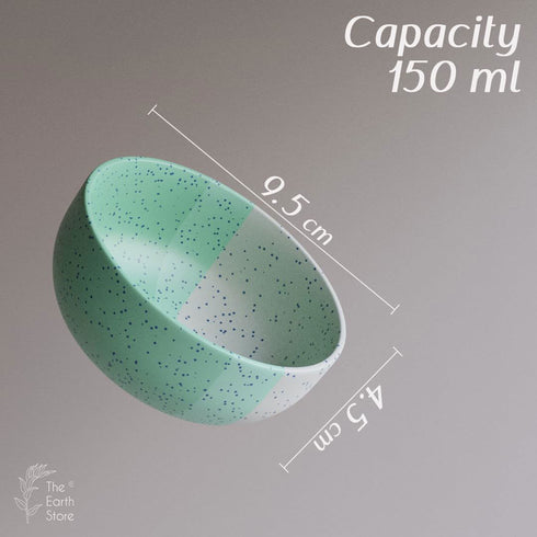 Tritone Green Matte Ceramic Dinner Plate with Serving Bowl - The Earth Store - Dinnerware