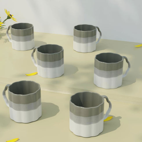 Tritone Metallic Grey Frontier Tea Cups Set of 6 - The Earth Store - Cup Sets