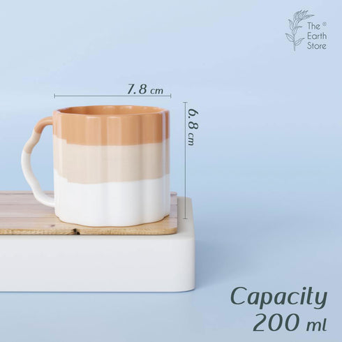 Tritone Orange Frontier Tea Cups Set of 6 - The Earth Store - Cup Sets