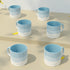 Tritone Sky Blue Fringe Tea Cups Set of 6 - The Earth Store - Cup Sets
