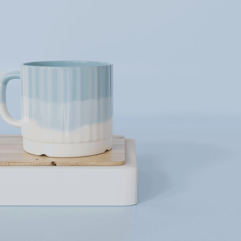 Tritone Sky Blue Fringe Tea Cups Set of 6 - The Earth Store - Cup Sets