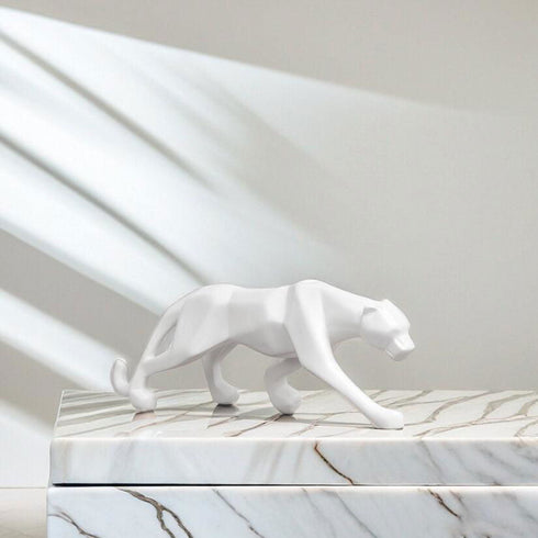 White Jaguar with Geometrical Pattern - The Earth Store - home decor