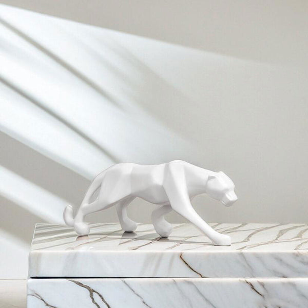 White Jaguar with Geometrical Pattern - The Earth Store - home decor
