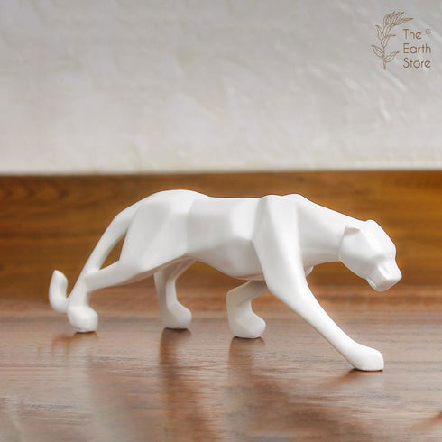 White Jaguar with Geometrical Pattern - The Earth Store - home decor