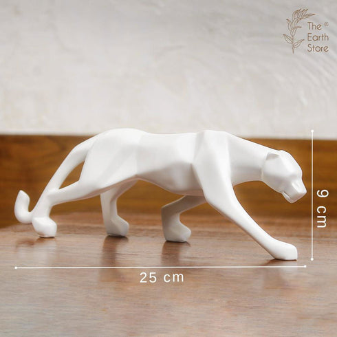 White Jaguar with Geometrical Pattern - The Earth Store - home decor
