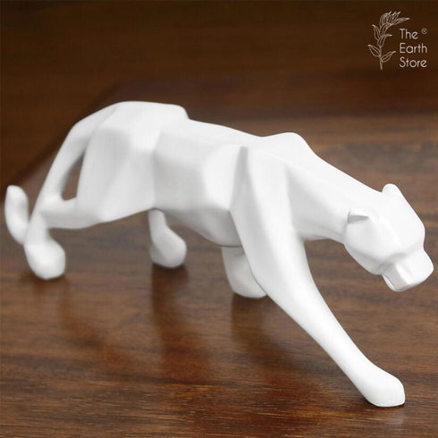 White Jaguar with Geometrical Pattern - The Earth Store - home decor
