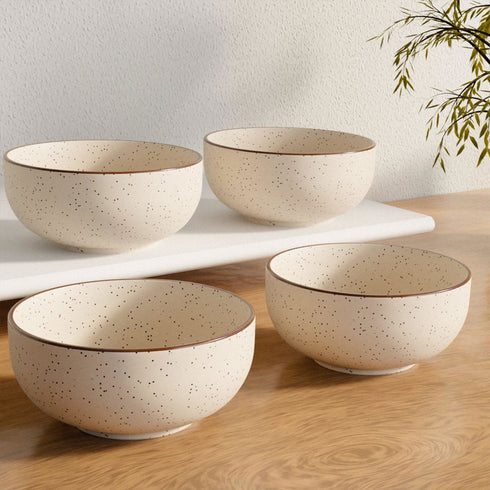 White Marble Ceramic Snack Bowls Set of 4 - The Earth Store - Bowl