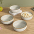 White Matte Brown Ceramic Bowl Set Of 4 - The Earth Store - Bowl