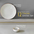 White Matte Ceramic Dinner Set - 12 pieces ( 6 Plates + 6 Bowls ) - The Earth Store - Dinnerware