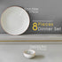 White Matte Ceramic Dinner Set - 8 pieces - The Earth Store - Dinnerware