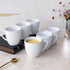 White Wavy Edge Tea Cup Set Of 6 - The Earth Store - Tea Cups